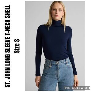 ST. JOHN LONG SLEEVE T-NECK SHELL Size S
